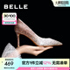 百麗（Belle）吉娜同款高跟鞋女商場款單鞋婚鞋BDAK3AQ5 浮光躍金-跟高8CM 36 (230mm)