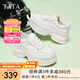 他她（TATA）厚底小白鞋女增高休閑鞋女透氣新款松糕鞋板鞋子3MY01AM5 白色 38