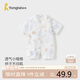 童泰（TONGTAI）嬰兒短袖連體衣夏季薄款寶寶可愛(ài)爬服兒童外出和服哈衣藍(lán)色59cm