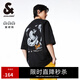 杰克·瓊斯（JACK&JONES）25年男裝春夏季新款重磅純棉潮流小眾個性字母寬松男士短袖T恤男 E40 黑色1 M