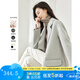梵希蔓羊毛雙面呢子大衣女2024年冬季新款寬松中長(zhǎng)款毛呢西裝外套 50619 冰淺藍(lán)色 XL