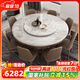 采薇 大理石餐桌家用餐桌椅組合實(shí)木白蠟?zāi)敬髨A桌現(xiàn)代簡(jiǎn)約圓形飯桌 1.60米餐桌(帶轉(zhuǎn)盤）+10張餐椅