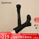 達(dá)芙妮（DAPHNE）厚底靴子女長(zhǎng)筒靴2025新款秋冬季復(fù)古百搭高跟增高抗寒學(xué)生瘦瘦靴 黑色 37
