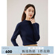 beanpole濱波 春秋女士純羊毛純色半高領(lǐng)內(nèi)搭長袖毛衣 藏青色 S 160/84A