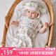 OAK FAMILY新生嬰兒滿月連體衣夏季薄款短袖純棉哈衣男女寶寶爬服 兔子莊園 不含帽子 90cm （建議1~2歲 78~90cm）