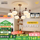 鹿家良品（LUUGAA）復(fù)古柿子客廳吊燈護(hù)眼中古風(fēng)新中式餐廳燈臥室燈客廳大燈主燈具 【薦】全光譜8頭三色光72W