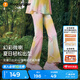 moodytiger【仙女家族】女童微喇褲涼感防曬25年夏季新品高彈速干兒童運動褲 幻彩鳴粉 130 cm