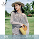 玖姿·安娜蔻【絕世名伶】松弛感亮片漁網(wǎng)落肩針織衫2025夏季新款 淺藍(lán) S