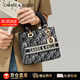CAHOE KULLO官方包包女款輕奢2025新款品牌女士時(shí)尚高級感單肩斜挎手提戴妃包 輕奢黑色-CK女包送女朋友老婆生日情人節禮物