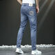VERSACE JEANS COUTURE范思哲歐貨高端夏季薄款黑色牛仔褲男修身小腳彈力潮牌休閑長褲刺 QK630 33