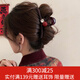 向晚發(fā)夾發(fā)卡紅珠水鉆抓夾女高級感大號鯊魚夾后腦勺發(fā)夾女發(fā)飾禮物