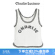 Charlie Luciano標識印花背心春夏新款93003百搭潮流休閑內(nèi)搭外穿cl上衣女潮 白色 S