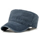 擇信水洗棉復古做舊大頭圍平頂帽子男工裝戶(hù)外加大加深軟頂鴨舌遮陽(yáng)帽 藏青色 M 56-59cm