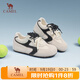 駱駝（CAMEL）松包德訓鞋女活力革網(wǎng)撞色拼接休閑板鞋 L25A245022 米/黑  37 