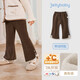 JELLYBABY[抗菌遠紅外]女童褲子寶寶秋冬打底褲加絨微喇褲兒童喇叭3休閑褲