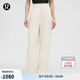 lululemon丨Stretch Woven 女士腰部褶邊闊腿褲 LW5HTOA 淺象牙白 L