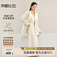 尚都比拉時尚西裝套裝女春秋款通勤西服外套馬甲A字裙子三件套 燕麥色 L