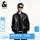 杰克·瓊斯（JACK&JONES）秋季時(shí)尚百搭潮簡(jiǎn)約舒適略寬松棒球領(lǐng)型男士皮夾克男裝225110003 E40黑色 常規(guī) M