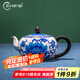 歸銀堂牡丹花開手工純銀茶壺足銀999泡茶壺掐絲景泰藍(lán)功夫茶具收藏送禮 230ml+證書+禮盒