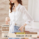 尚都比拉夏季氣質(zhì)通勤襯衫領(lǐng)輕薄感清涼遮陽(yáng)襯衫長(zhǎng)袖女 白色 L 