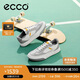愛步（ECCO）夏牛皮厚底潮流板鞋男街頭539804 白色/鴿子灰/水泥灰 41