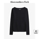 ABERCROMBIE & FITCH女裝25春夏美式辣妹性感莫代爾羅紋圓領打底長袖T恤KI139-5200 黑色 XS (160/84A)