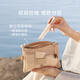 EACHY化妝包便攜雙拉鏈?zhǔn)占{包收納袋小包方便攜帶輕便網(wǎng)紗包-裸陶杏-M