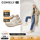 康莉（COMELY）阿甘鞋女軟底秋季新款時(shí)尚拼接輕便透氣拼色休閑運(yùn)動(dòng)鞋 米色 35