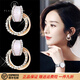 鉑米龍PLATMILLON新款貓眼石鑲鉆圓圈耳釘女氣質(zhì)耳墜輕奢高級感情人節禮物時(shí)尚耳飾 金色圓圈耳環(huán)925銀針