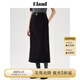 ELAND【含綿羊毛】衣戀半身裙女合身微彈包臀裙子2024冬季新款 黑色(19)Black S
