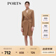PORTS寶姿女裝秋季新款修身通勤雙排扣連衣裙ALD9D028NWF 駝色 M (6)