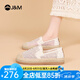 快樂(lè)瑪麗（J&M）漁夫鞋女鞋2025春夏新款網(wǎng)面透氣一腳蹬休閑鞋軟底涼鞋百搭單鞋女 米黃 37 235mm