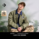 匡威（Converse）官方 春日外套男女美式復(fù)古飛行員夾克10024169 草綠色/10024169-A02 L