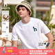 哈吉斯（HAZZYS）男裝 夏季休閑重磅大Logo寬松圓領(lǐng)短袖T恤男ASTZE0CBX70 白色WT L （175/96A 48）