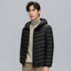 鴨鴨輕薄款連帽羽絨服男2025秋冬新款運(yùn)動(dòng)休閑輕便內(nèi)膽保暖90鴨絨外套 黑色 XL