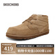 斯凱奇（Skechers）男鞋秋冬一腳蹬雪地靴加絨保暖厚底中幫冬靴防滑舒適棉鞋205177