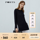 PORTS寶姿商場(chǎng)同款新品女裝針織長(zhǎng)袖圓領(lǐng)套頭衫LL8K415PKE004 丈青 L （8）