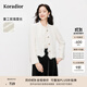 珂萊蒂爾【盈動(dòng)綻放】2025法式蕾絲優(yōu)雅短外套女通勤淑女上衣 本白 XL
