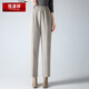 恒源祥呢子褲子女士秋冬煙管褲高腰九分褲中年女褲加厚直筒寬松休閑褲 淺駝色 2XL