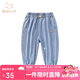 班喜迪女童牛仔褲夏裝2025新款女寶寶薄款冰絲褲子夏季兒童寬松九分長褲 牛仔藍 110