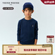 Teenie Weenie Kids小熊童裝24秋冬款男女童寶純棉抗菌刺繡長袖T恤 藏青色 140