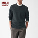 無印良品 MUJI 男式 牦牛絨混羊毛 圓領(lǐng)毛衣 AAA06A1A 長(zhǎng)袖針織衫 炭灰色 S (165/84A)