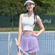 悅步網(wǎng)球服polo衫無袖運動背心翻領(lǐng)上衣女夏季帶胸墊跑步瑜伽健身套裝 奶白【polo領(lǐng)】 M 建議體重【100-120斤】