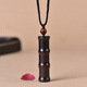 祿欣空心黑檀木竹節吊墜小瓶裝朱砂嘎烏盒掛件項鏈汽車(chē)鑰匙扣掛飾男女 項鏈【內裝5克朱砂】黑檀竹節