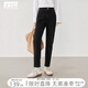 對(duì)白時(shí)尚顯瘦九分褲牛仔褲女2025秋新款小個(gè)子休閑百搭小腳煙管褲 靜謐黑 29