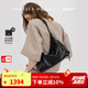 VANESSA HOGAN【高端線新品】VH女包行漫hobo包中號輕奢小眾植鞣皮大容量單肩包 耀石黑 (小牛皮 附贈精美禮盒)