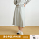 獨束大碼女裝斜肩衛(wèi)衣半裙兩件套春裝氣質通勤套頭上衣高腰中長裙 淺花灰（半裙） XL (尺碼：3)