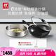 雙立人（ZWILLING）鈦鍋有鈦無涂層炒鍋0氟涂層炒菜鍋免開鍋抗銹精鐵炒鍋電磁爐通用 Dragon Ti鈦炒鍋+蒸籠 30cm