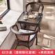 陽(yáng)臺小桌椅藤椅三件套組合套裝戶(hù)外休閑茶桌椅室外庭院防水靠背椅 透明大方桌+兩把椅子升級款【63c