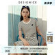 迪賽尼斯（DESIGNICE）2024年夏季新款通勤風(fēng)氣質(zhì)條紋開叉長裙圓領(lǐng)短袖連衣裙 條紋 M